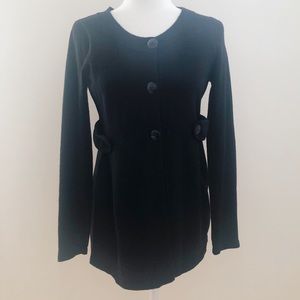 Banana Republic Cashmere BLK Cardi Side Buttons M